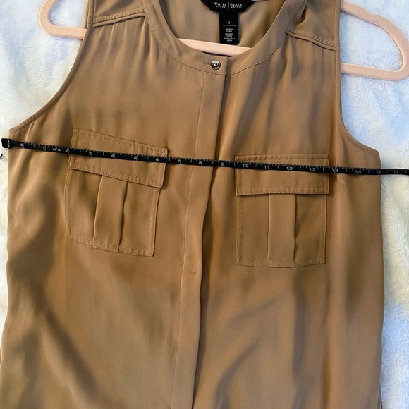 White House Black Market Tan Sleeveless Dress with pockets size 4 - Picture 8 of 11